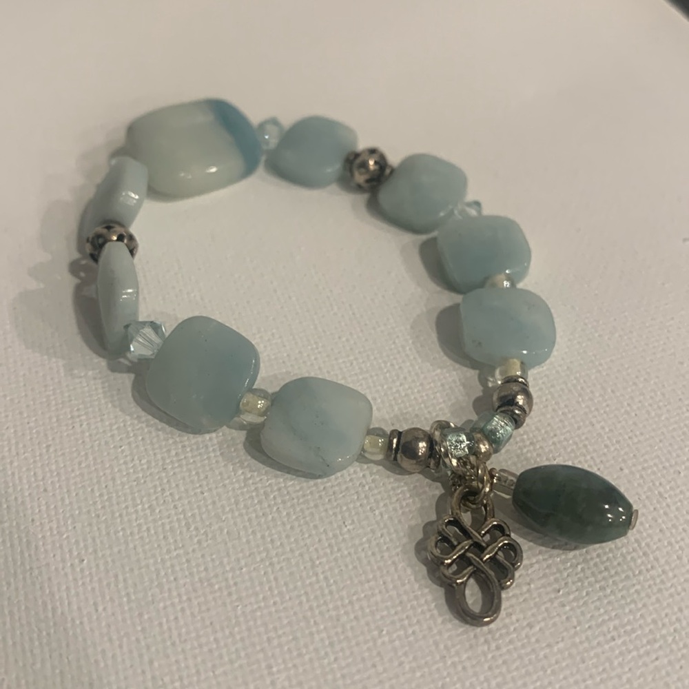 Dainty Blue & Silver Charm Bracelet